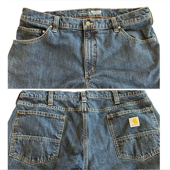 Carhartt Mens Relaxed Fit Straight Flannel-Lined Mid Rise 5-Pocket Jeans 38 x 30 - Picture 13 of 14